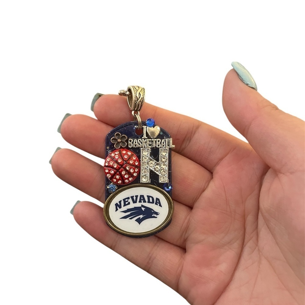 Nevada Wolf Pack Basketball Necklace - Picture 2 of 4